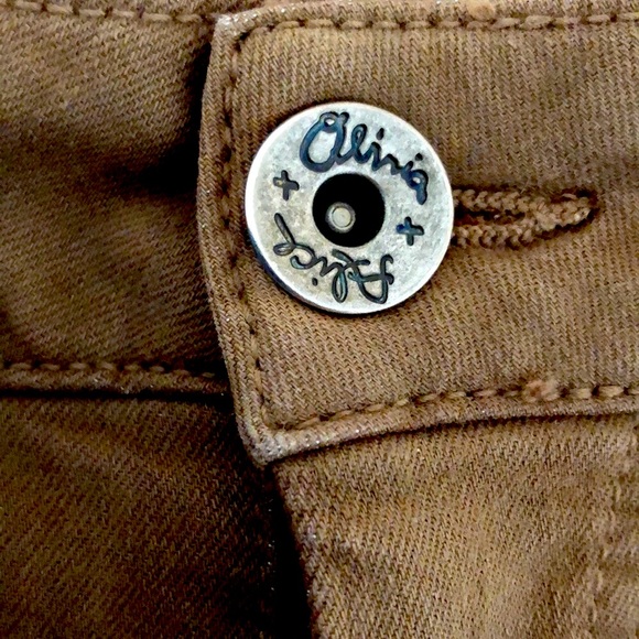 Alice + Olivia CARGO Skinny Dark Olive Brown Pockets Pants Sz 26 Small - Picture 5 of 7